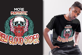 create illustration cartoon style for t shirt and hoodie