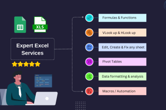 do microsoft excel, spreadsheet, formulas, vlookup and data analysis