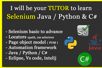 teach selenium with python, java and c sharp