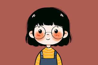 draw cute profile picture, cartoon avatar or icon for you