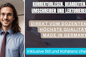 proofread, edit, and rewrite german texts, books and articles