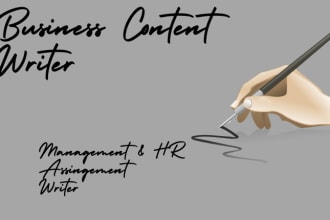 assist you in marketing, HR management, project management assignments