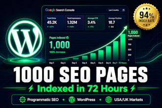 create 1000 programmatic SEO mass pages on wordpress with indexing guarantee