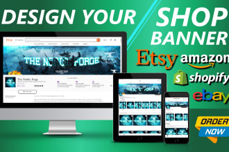 design banner, web, etsy, ebay, amazon, shopify banners