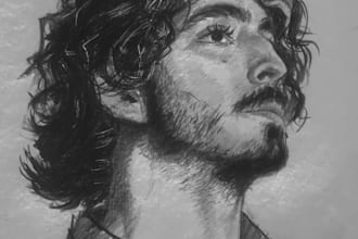draw a realistic pencil sketch portrait