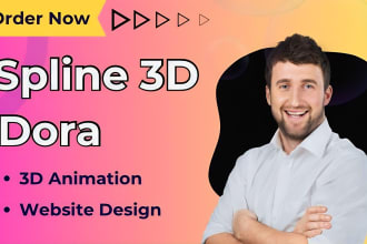 do spline 3d animation dora website design