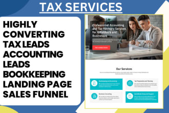 design gohighlevel tax landing page accounting leads ghl finance loan website