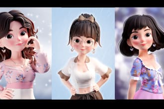 create 3d character modelling, animals, and chibi model