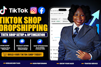 setup tiktok shop or shopify dropshipping, setup facebook and instagram shop