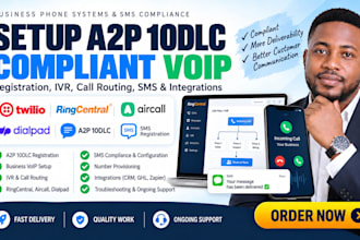 setup a2p 10dlc compliance voip ringcentral ivr aircall dialpad sms registration