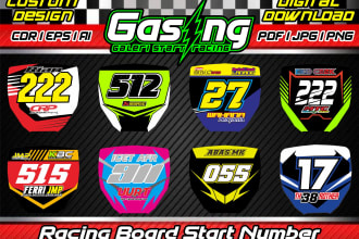 design racing number plate on your motocross and bmx