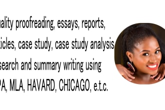 quality case study analysis, research and summary writing