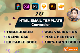 design to HTML email pixel perfect conversion for any inbox