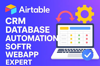 setup airtable CRM airtable database, airtable automation  softr webapp expert