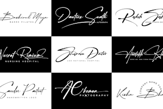 fast design signature logo, cursive, scripted, signatures