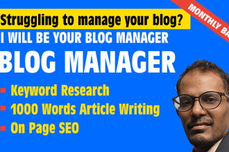 be your blog manager, bulk article writer with on page seo