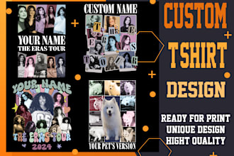 create custom, retro vintage, typography or bulk t shirt