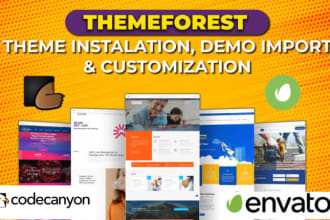 do themeforest envato wordpress theme installation, demo import, customization