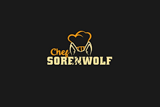 awesome chef wolf logo design