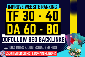 do fast ranking high DR 80 and tf 40 dofollow seo backlinks