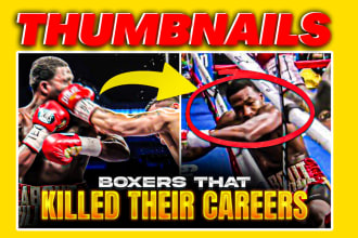create clickbait, attractive and amazing boxing niche youtube thumbnail design