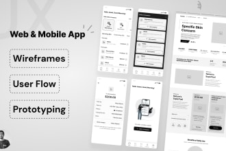 do UX wireframe mockup design and user flow for mobile and web