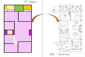 convert drawings PDF, jpg to cad, revit, sketchup