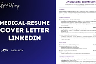 write medical and healthcare resume and cover letter