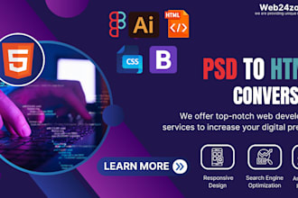 do PSD to HTML conversion, fully responsive and SEO friendly