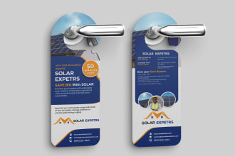 design a solar door hanger flyer card for  solar business