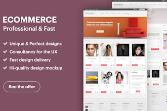 design your ecommerce website, shopify, woocoomerce, magento