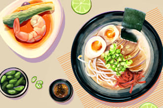 draw illustrations of food