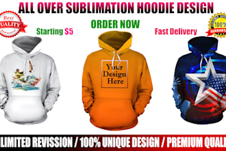 do all over print sublimation  hoodie or custom hoodie design