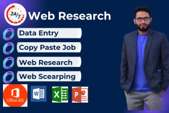 do data entry, copy paste, typing and web research job