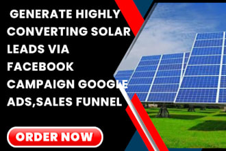 generate solar leads via facebook campaign ,google ads solar sales funnel