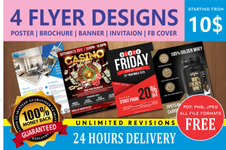 design flyer, brochure, catalogs, poster, banners, leaflets, print design etc