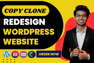 design, redesign, copy, clone, duplicate, edit, revamp, fix wordpress website