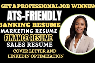 write banking resume, finance, marketing, accounting and sales resume