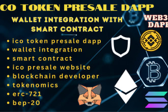 ico token presale dapp, wallet integration, smart contract on frontend