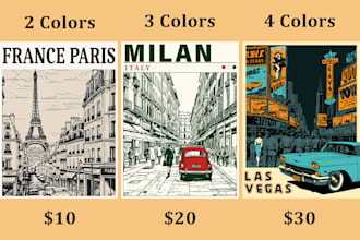 do custom travel posters for hotels, resorts, travel agency