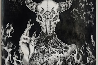 draw a horror illustration in ink