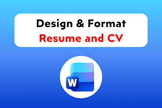format, design, edit, create and fix resume and CV in microsoft ms word document