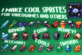 create pixel art sprites for video games projects