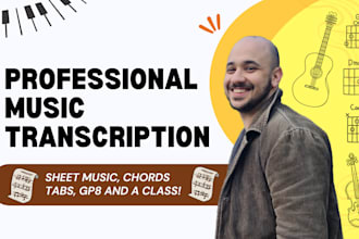 transcribe any song into chords, tabs or sheet music