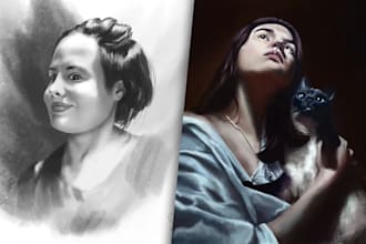 do digital portraits of children, adults and pets