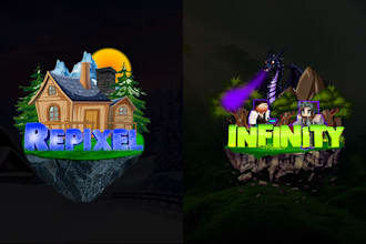 do minecraft server, roblox logo or icon design