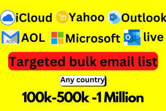 do any webmail, icloud, yahoo, hotmail, AOL, live, any targeted bulk email list