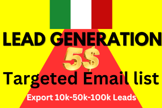provide a high quality italy b2b lead generation and email leads list
