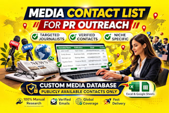 build a targeted media list of journalists and editor for PR outreach journalist