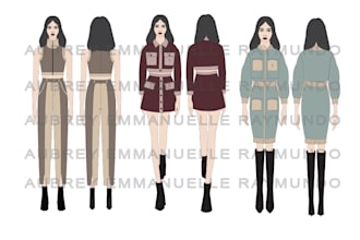 create a fashion technical flat drawing sketches